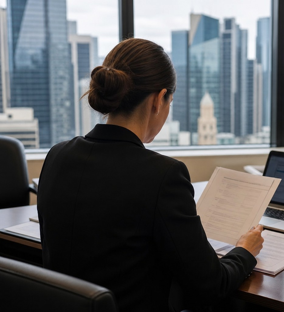 Compliance files and working notes on a consultation desk